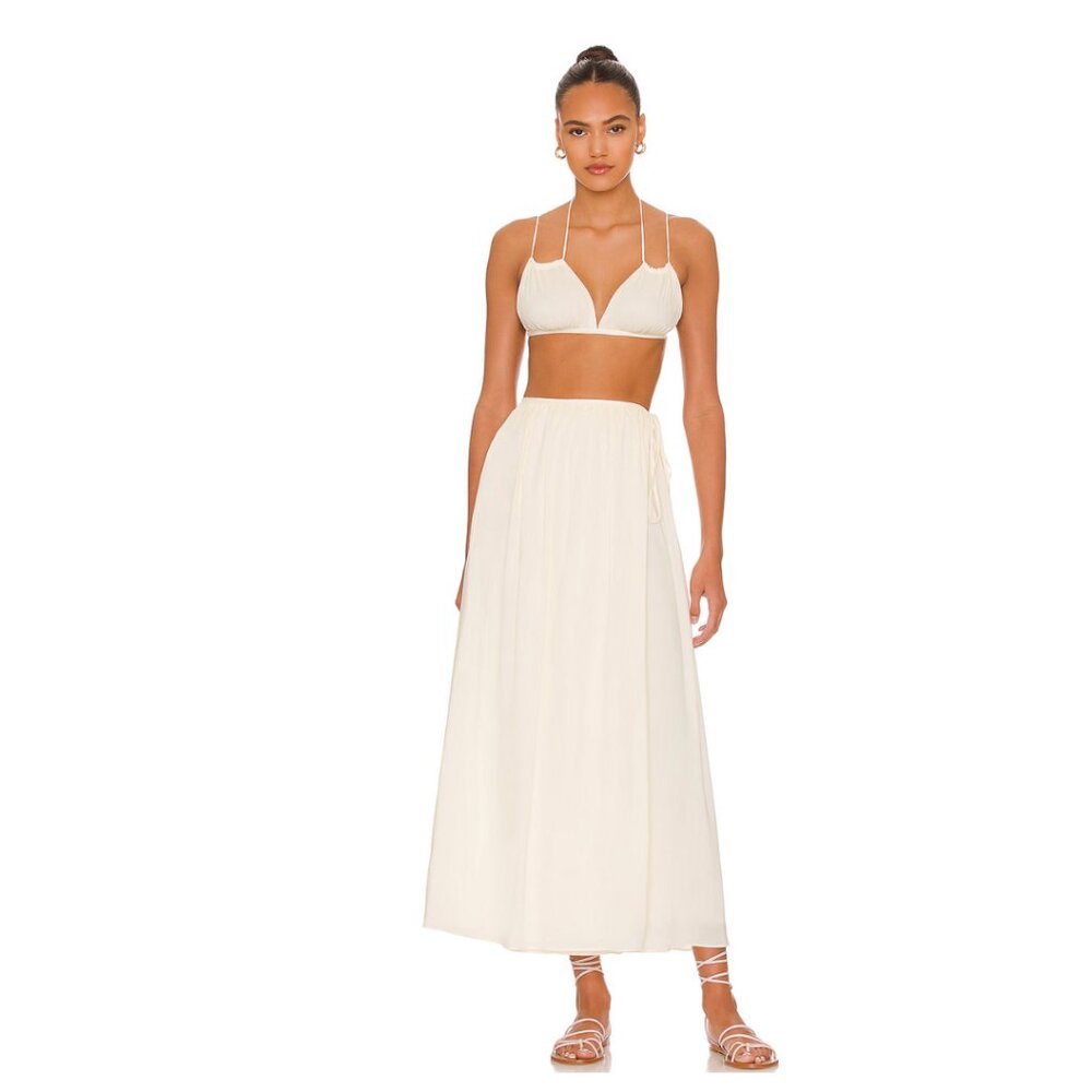Natural White Maxi Skirt by anna nata x Revolve